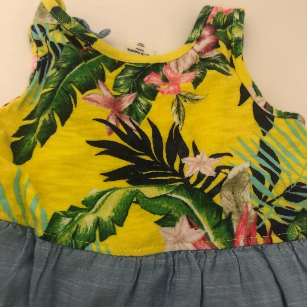 Baby GAP Tropical floral chambray dress